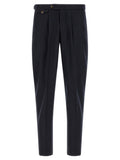Dark Navy Pleated Trousers 1