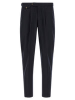 Dark Navy Pleated Trousers 1