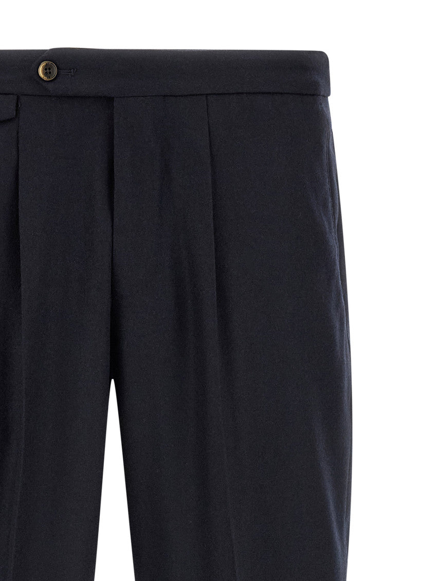 Dark Navy Pleated Trousers 3