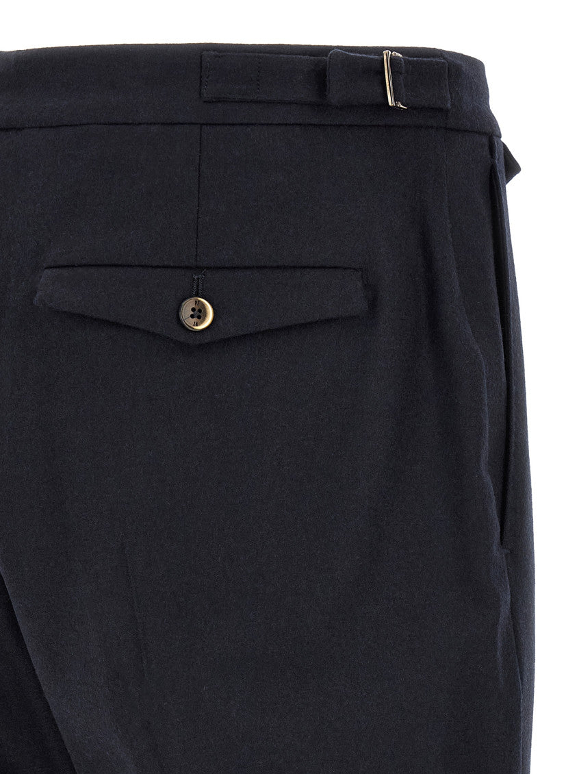 Dark Navy Pleated Trousers 4