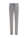 Grey Straight Drawstring Trousers 1