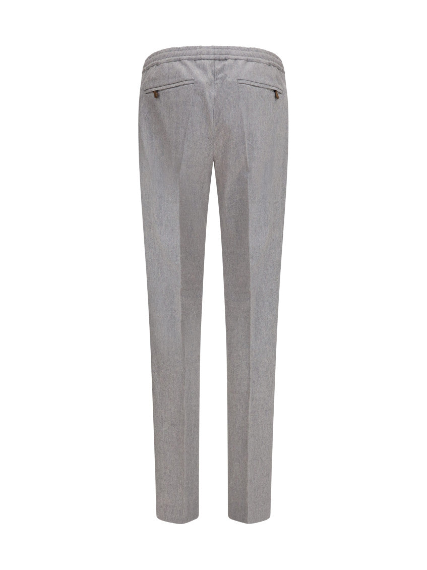 Grey Straight Drawstring Trousers 2