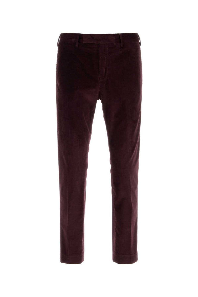 Maroon Slim Corduroy Trousers 1