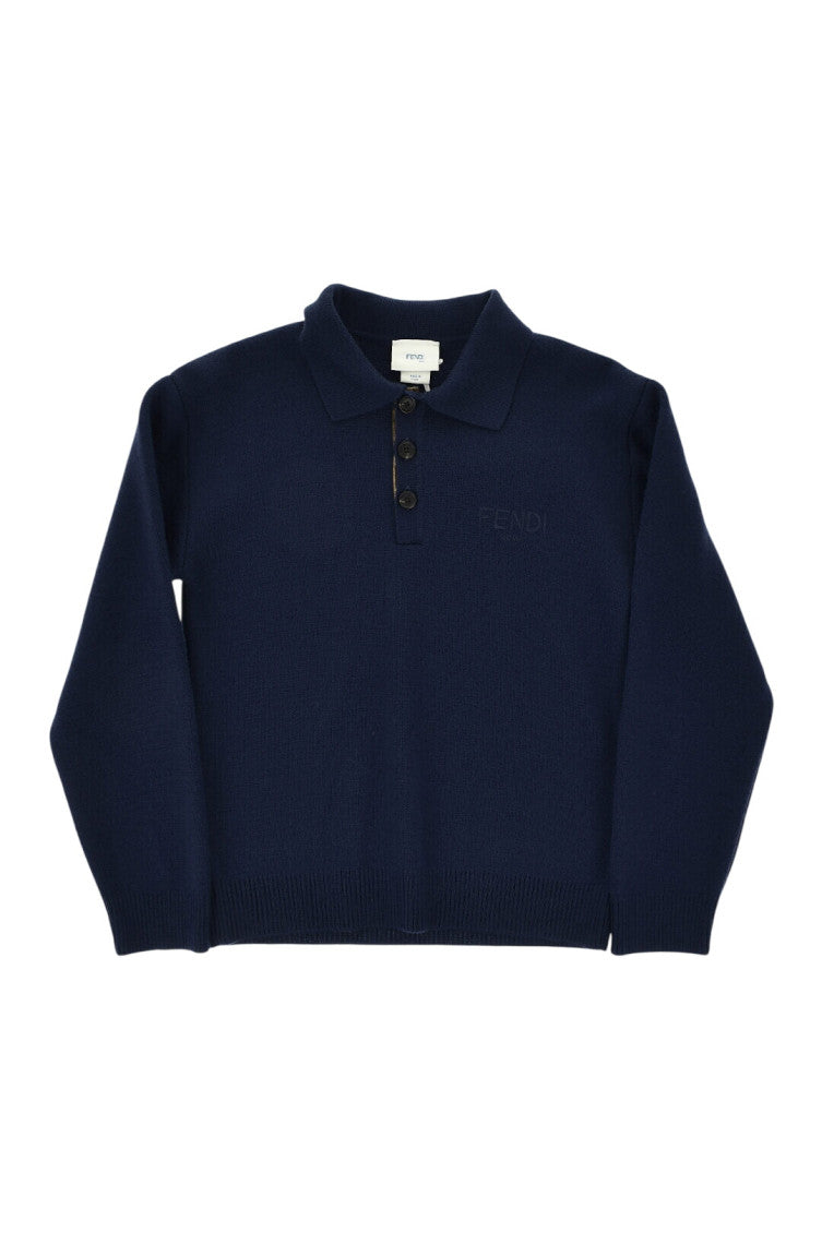 Boys Navy Blue Logo Sweater 1