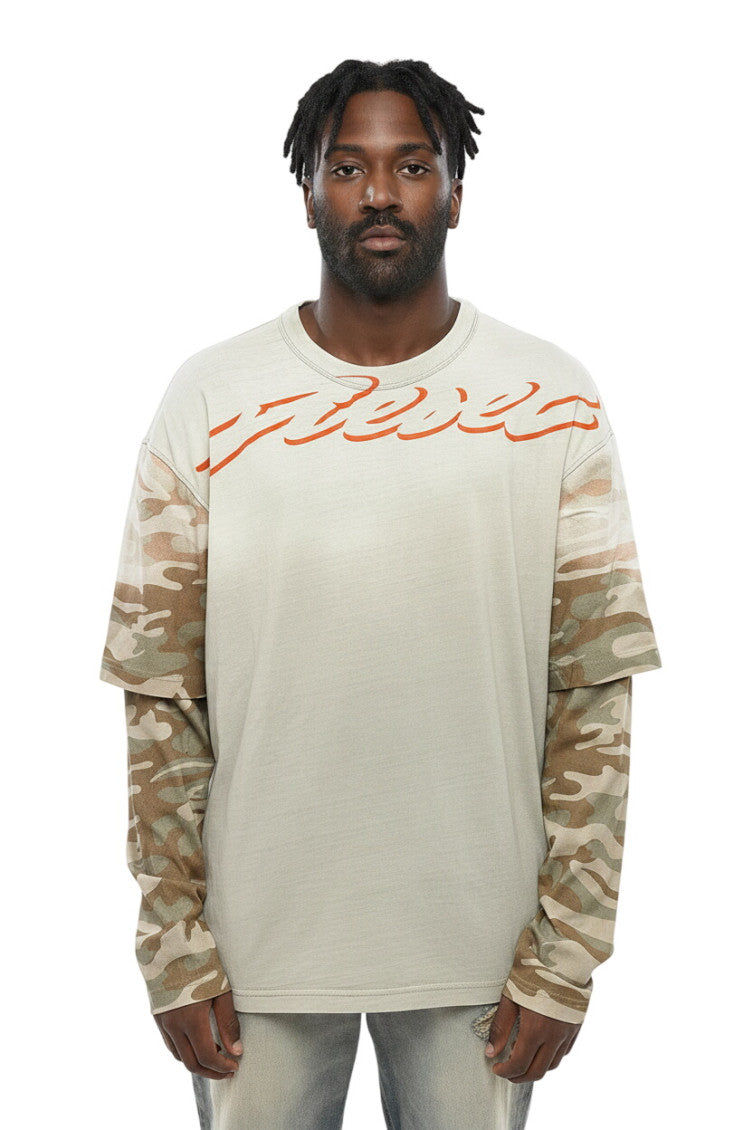 Grey Camo Print T-Shirt 1