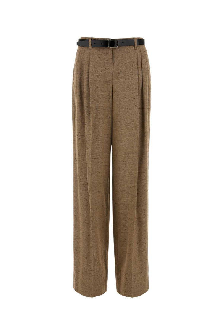 Light Brown Relaxed Pleated Pants 1