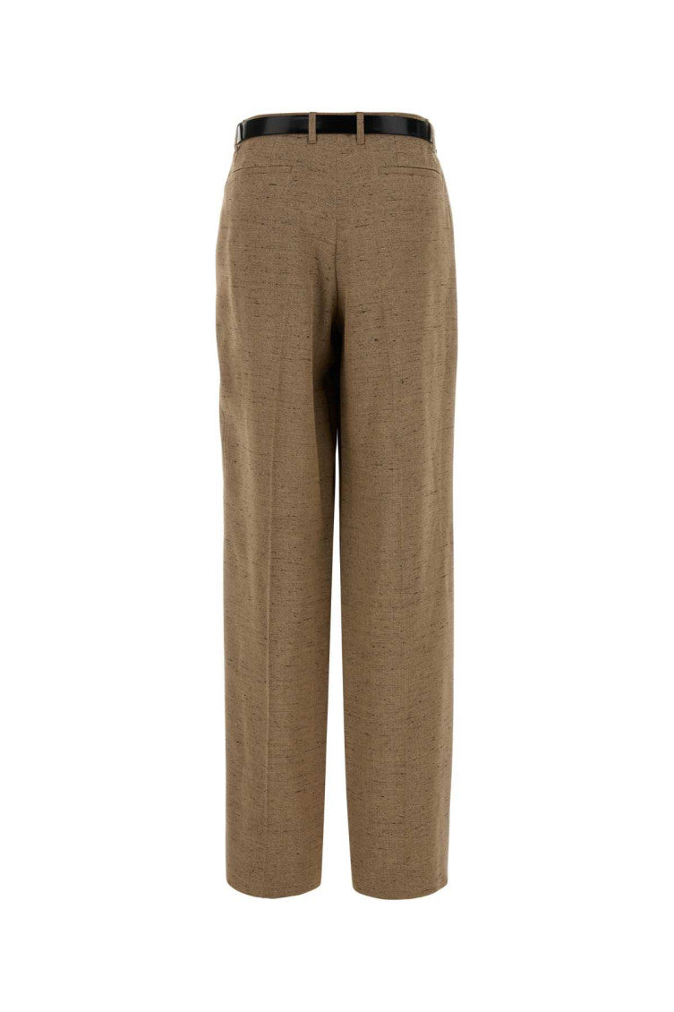 Light Brown Relaxed Pleated Pants 2