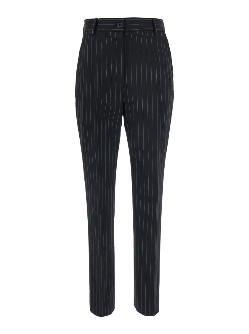 Black Slim Flat Front Pants 1