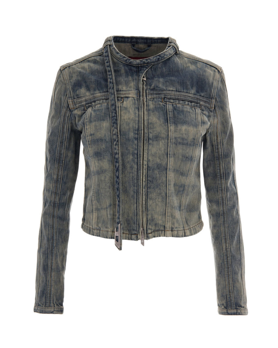 Grey Mandarin Collar Jacket 1