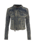 Grey Mandarin Collar Jacket 1