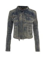 Grey Mandarin Collar Jacket 1