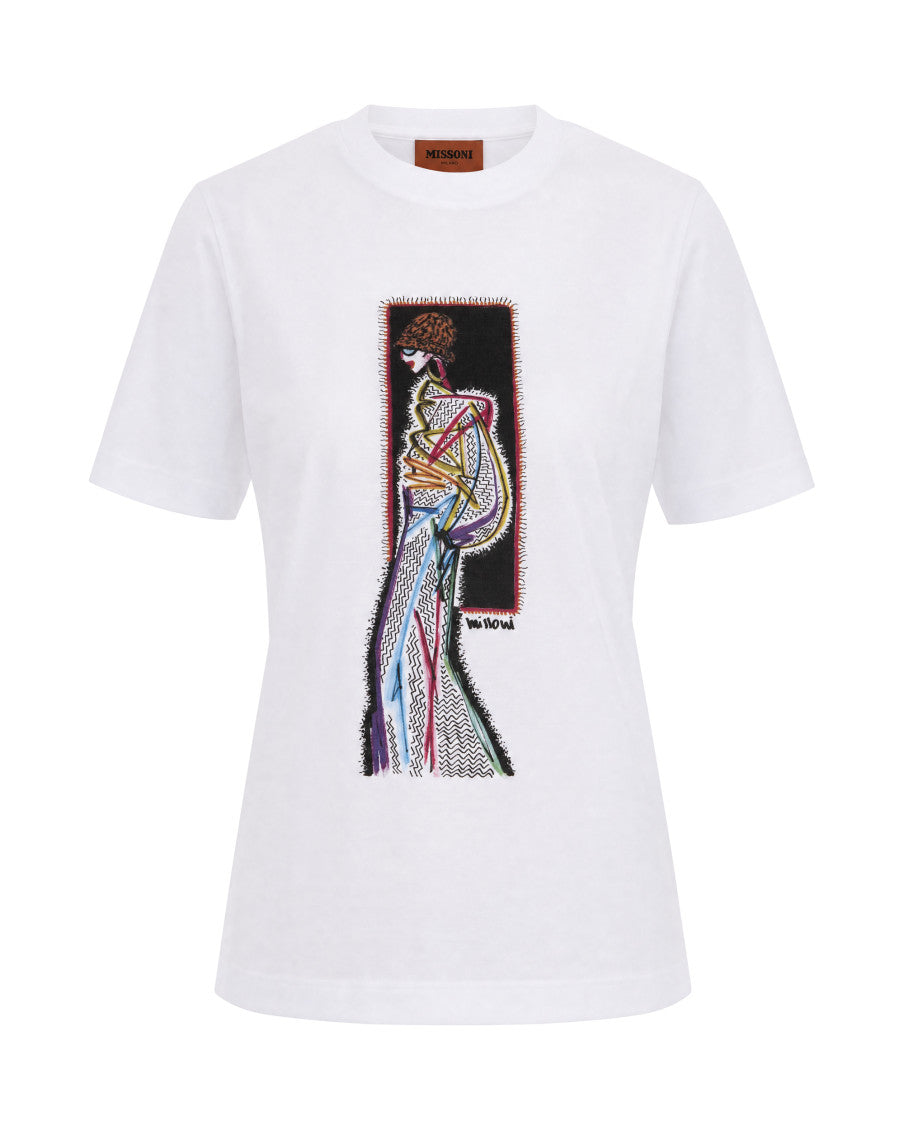 White Graphic Crew Neck T-Shirt 1