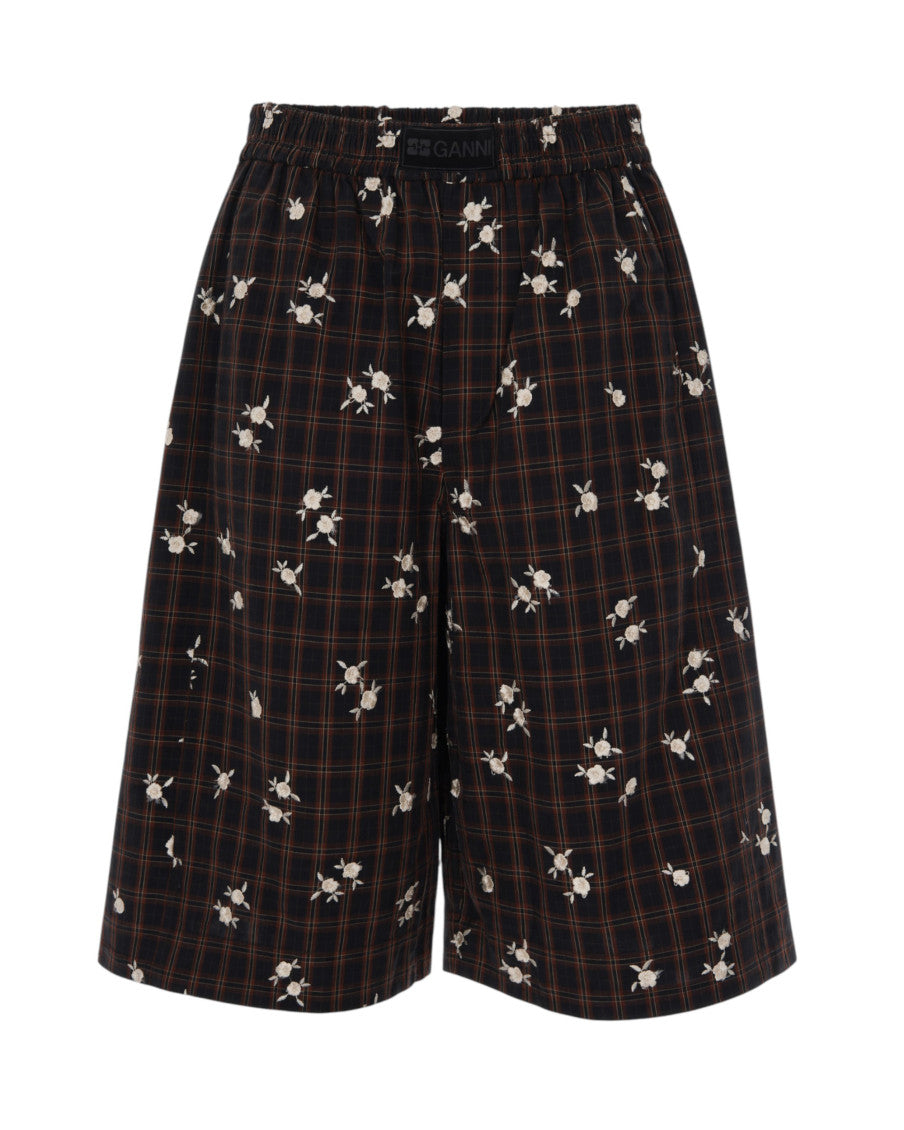 Black Floral Shorts 1