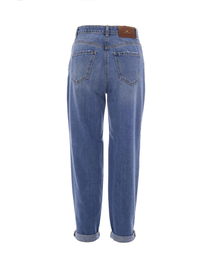Blue Straight High Rise Jeans 2