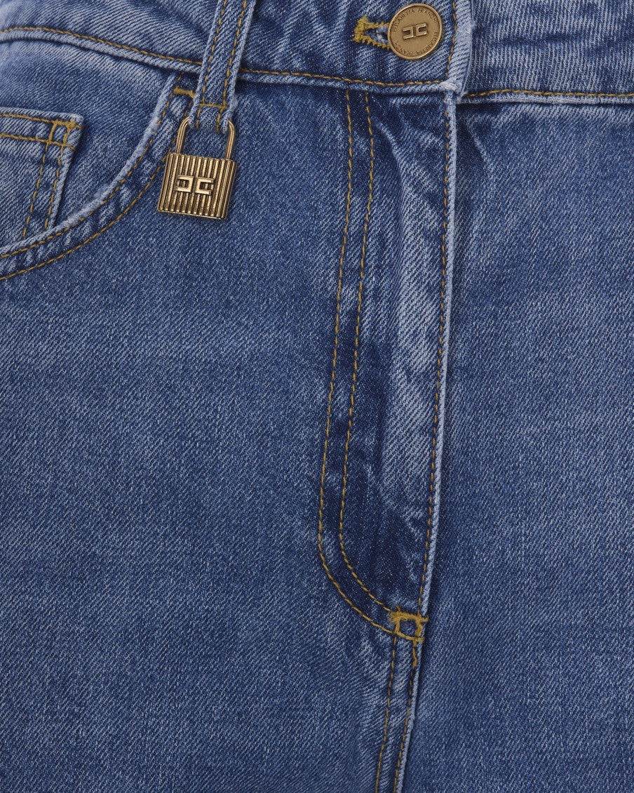 Blue Straight High Rise Jeans 3