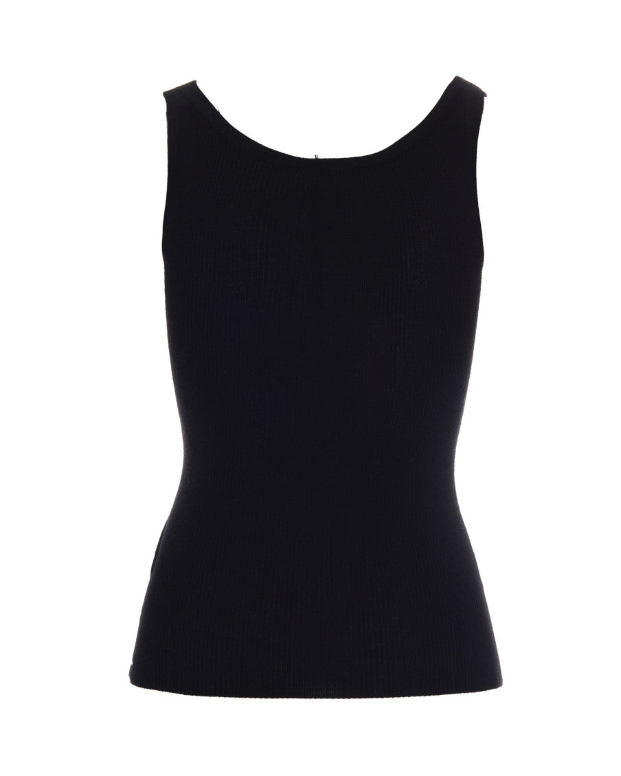 Black Solid Scoop Neck Top 2