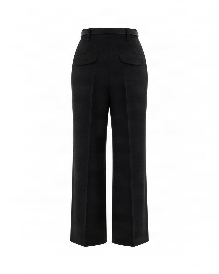 Black Straight Flat Front Pant 2