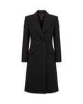 Black Peaked Lapel Trench Coat 1
