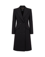 Black Peaked Lapel Trench Coat 1