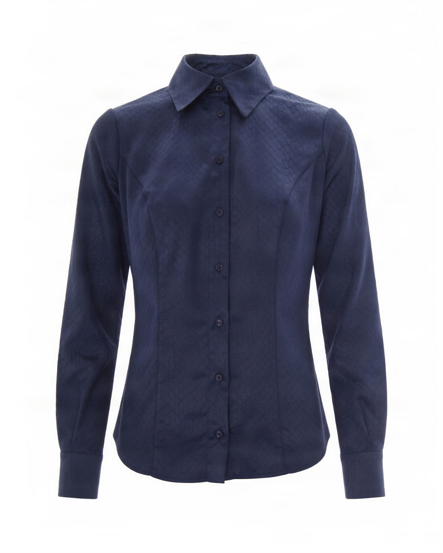 Blue Slim Textured Shirt 1
