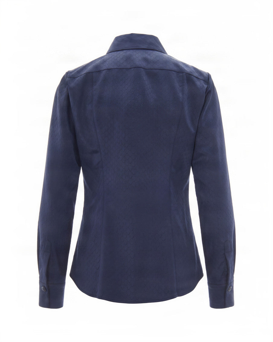 Blue Slim Textured Shirt 2