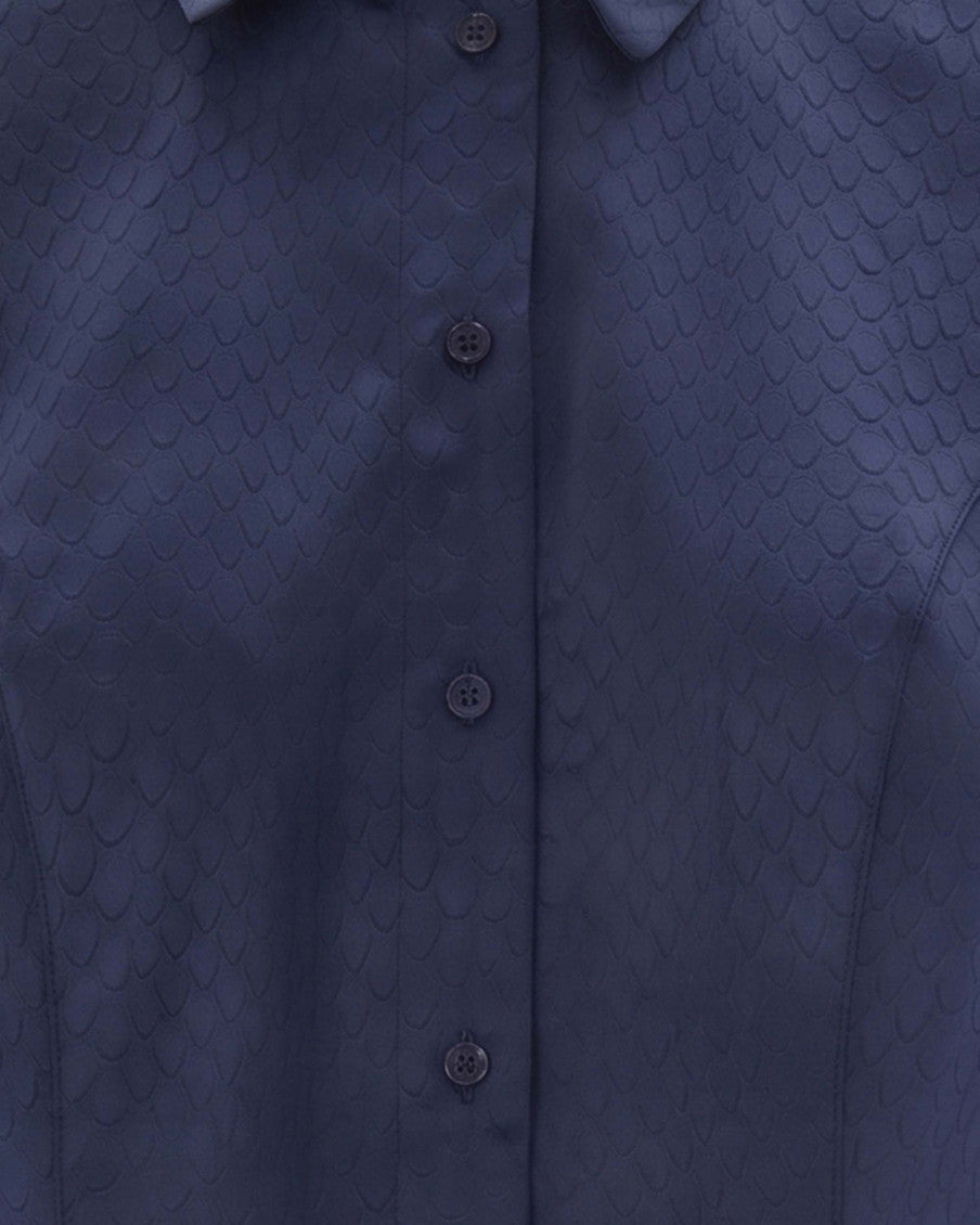 Blue Slim Textured Shirt 3