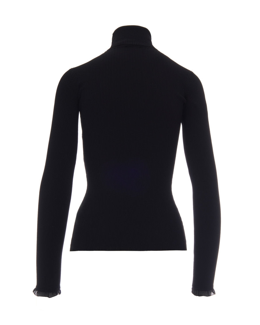 Black Knitted Turtle Neck Sweater 2