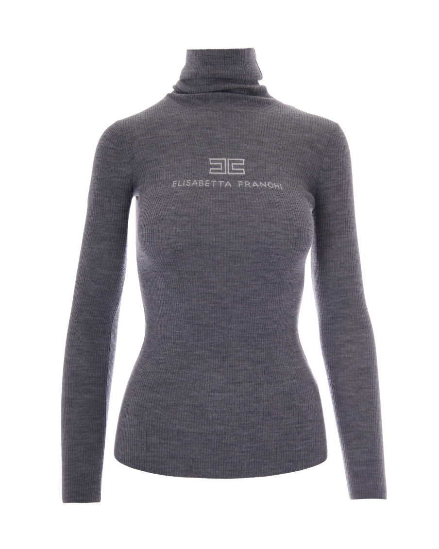 Grey Logo Turtle Neck Sweater 1