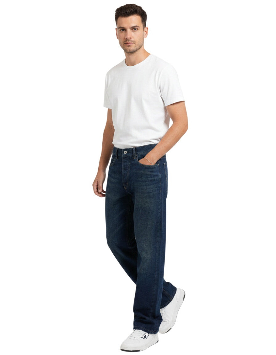 Blue Relaxed Mid Rise Jeans 1