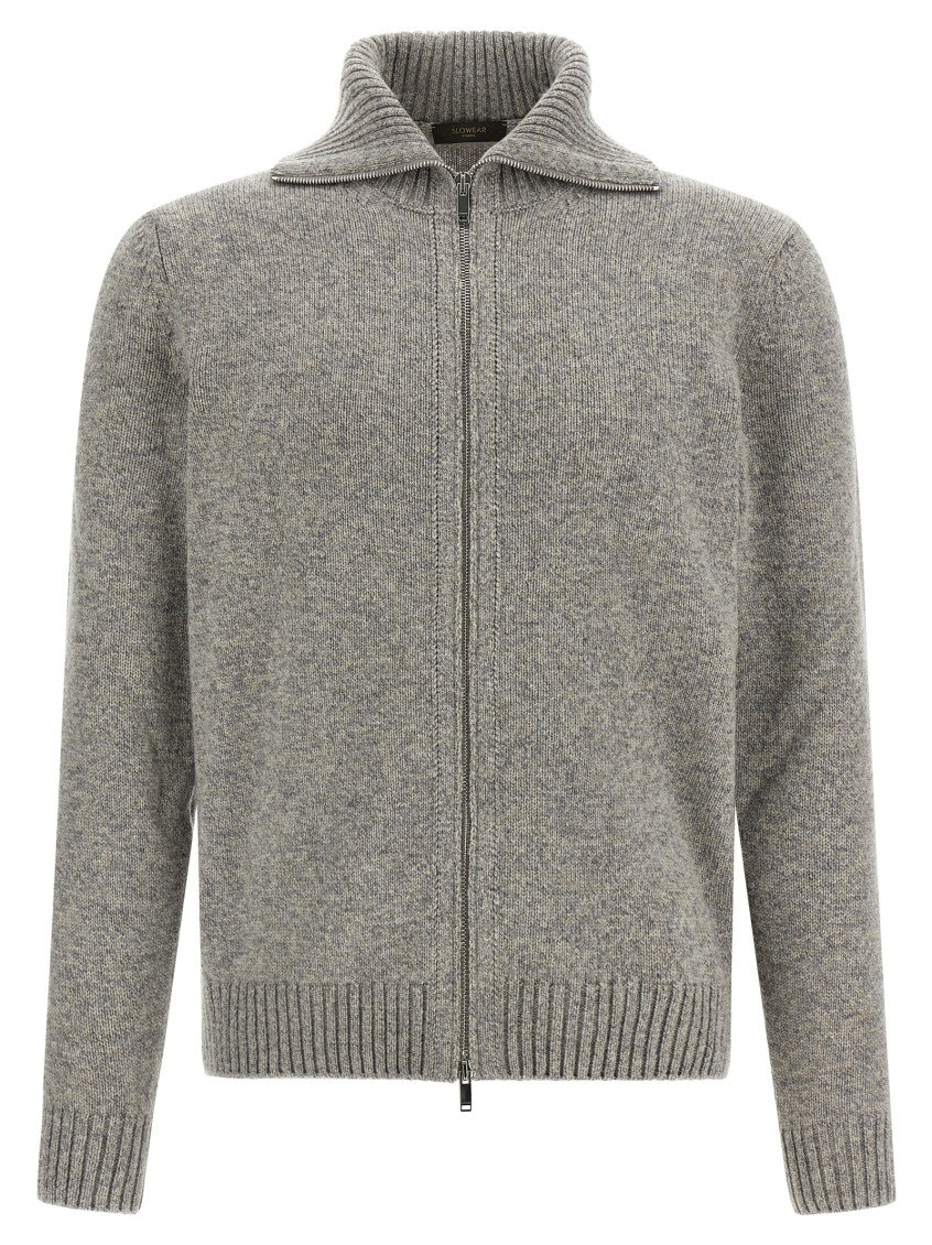 Grey Zip-Up Cardigan 1