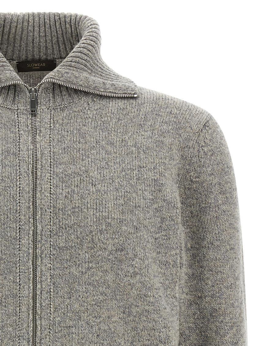 Grey Zip-Up Cardigan 3