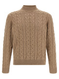 Beige Mock Collar Sweater 1