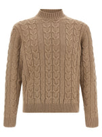 Beige Mock Collar Sweater 1