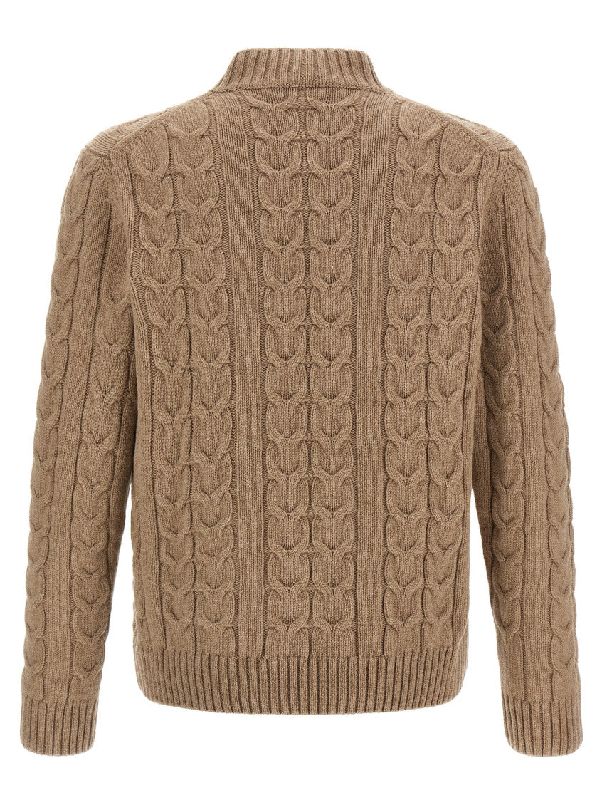 Beige Mock Collar Sweater 2