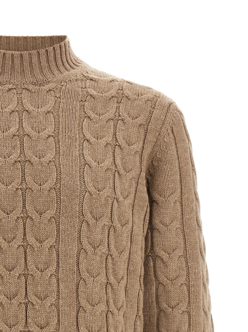 Beige Mock Collar Sweater 3