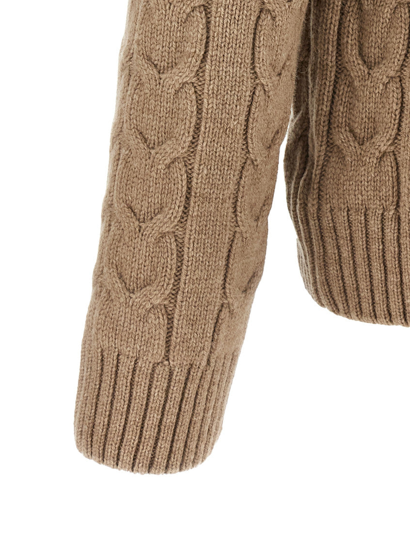 Beige Mock Collar Sweater 4