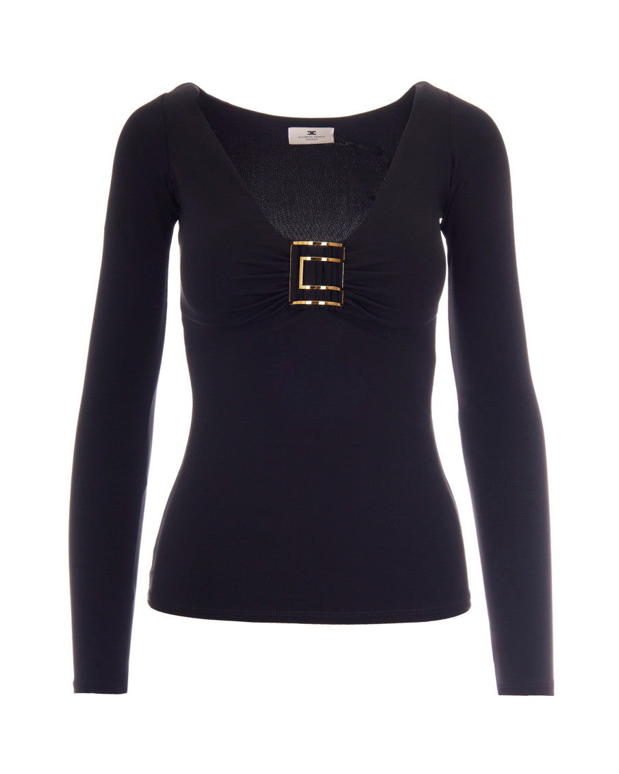 Black V Neck Sweater 1