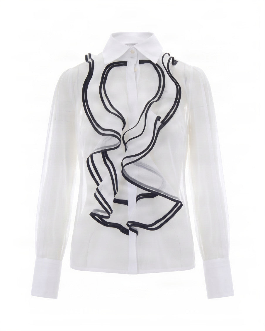 White Slim Ruffle Shirt 1