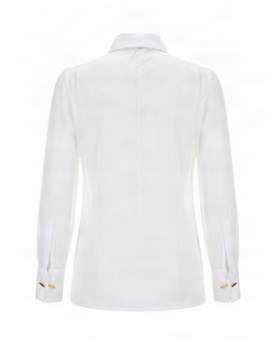 White Slim Ruffle Shirt 2