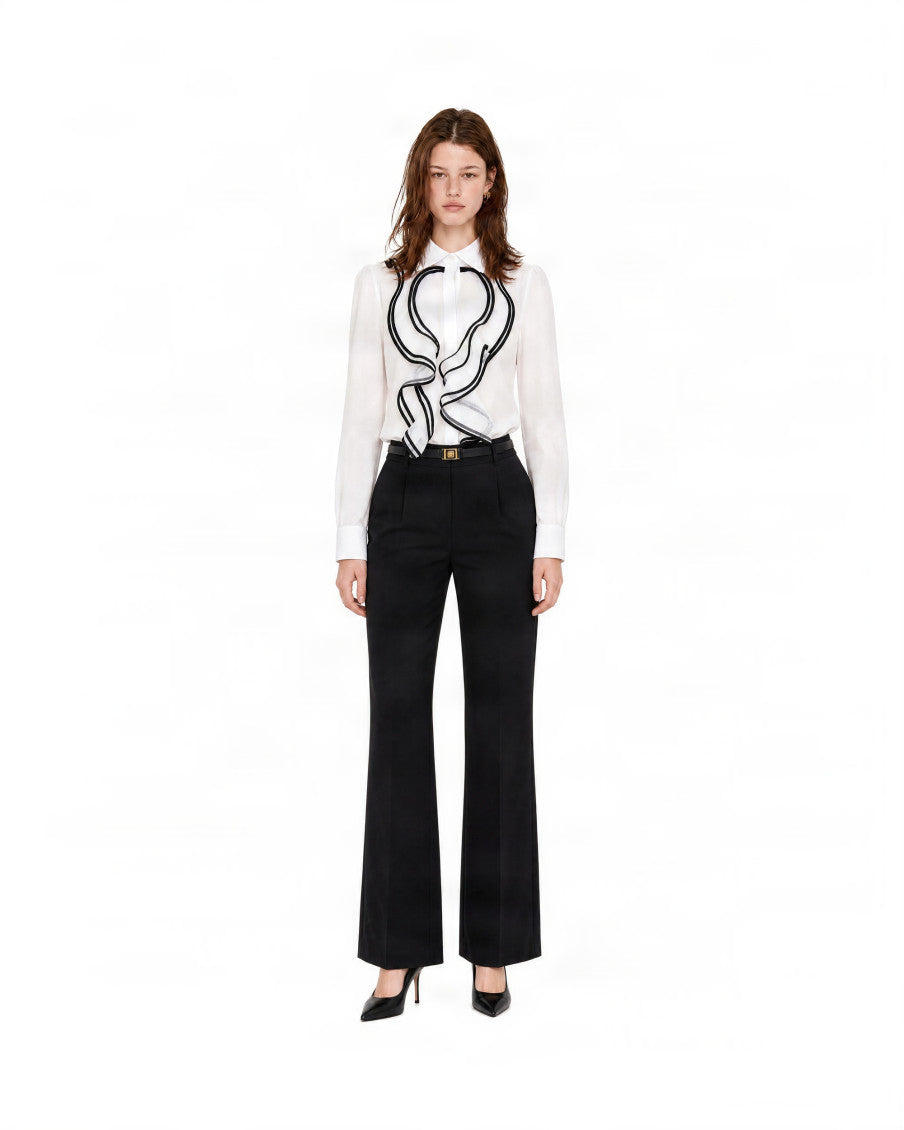 White Slim Ruffle Shirt 3