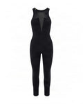 Black Solid Round Neck Jumpsuit 1