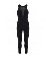Black Solid Round Neck Jumpsuit 1
