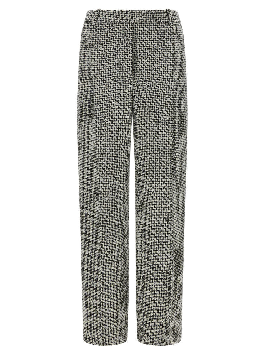 BlackWhite Straight Flat Front Pants 1