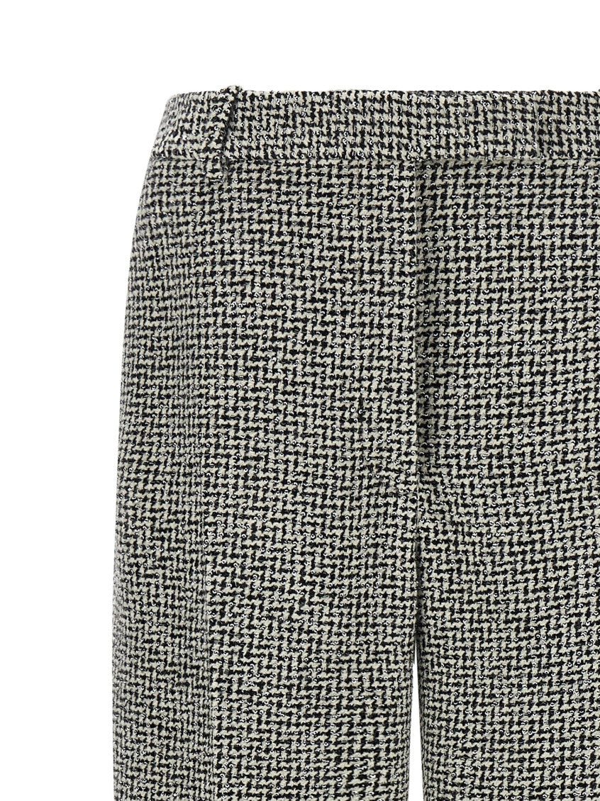 BlackWhite Straight Flat Front Pants 3