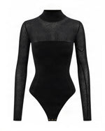 Black Solid Swimwear 1