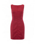 Red Textured Scoop Neck Mini Dress 1