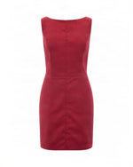 Red Textured Scoop Neck Mini Dress 1