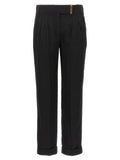 Black Tailored Flat Front Pants 1
