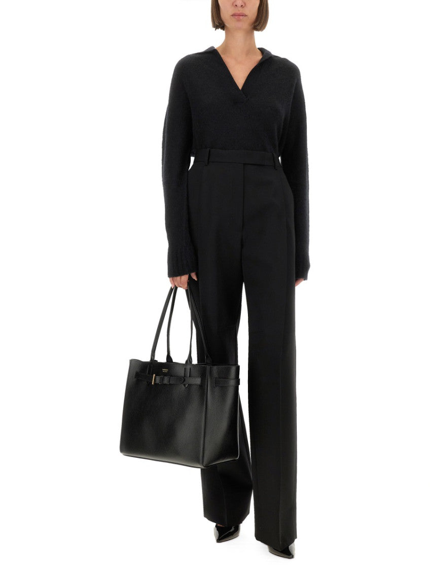 Black Tailored Pleated Pants 3