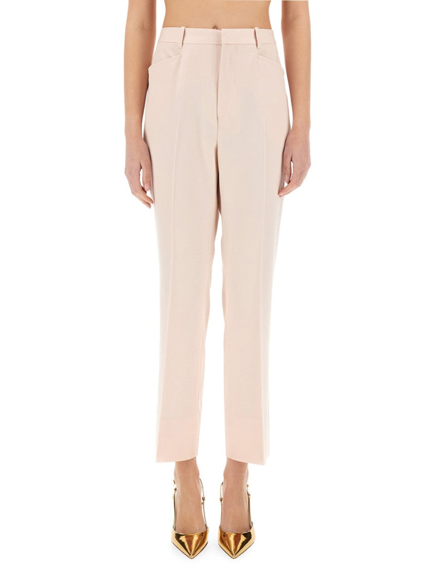 Beige Straight Flat Front Pant 1